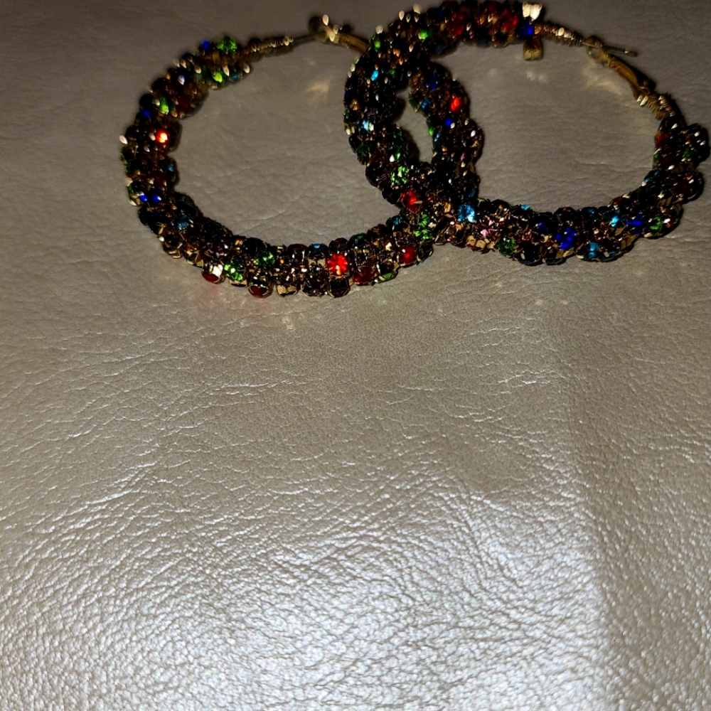Multi color hoop earrings